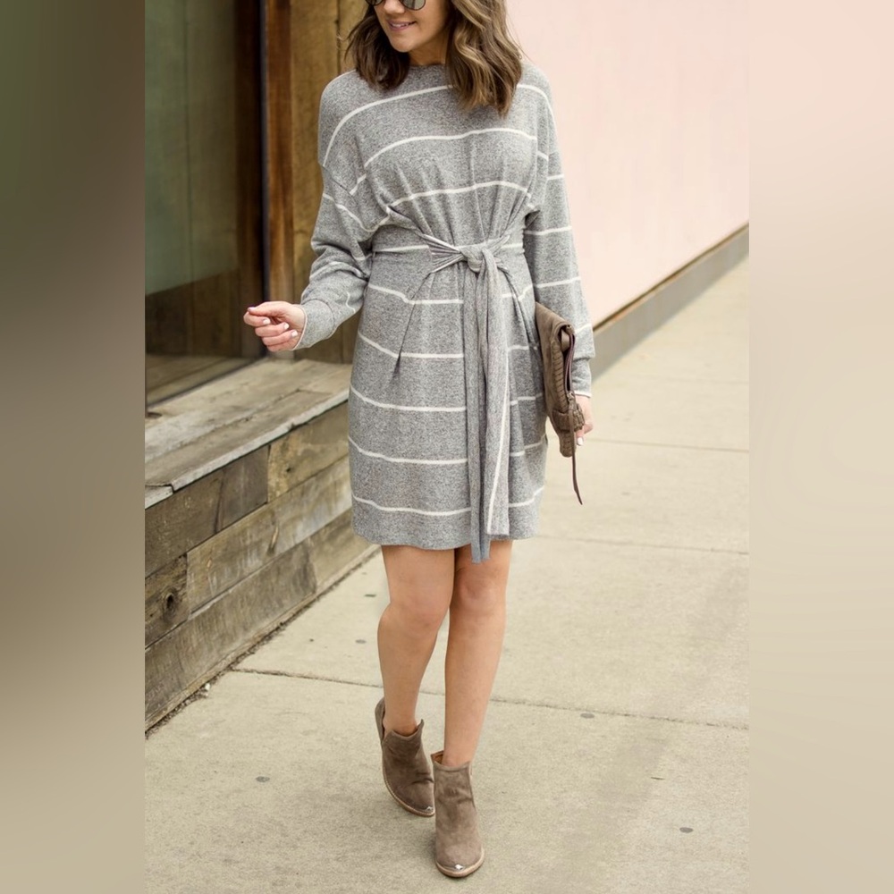 NWT knit dress with built in belt